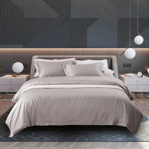 Custom 4pcs Woven Cooling Cotton Bed Sheets Set Bedsheets/Duvet Cover & Pillowcase Bedding Set