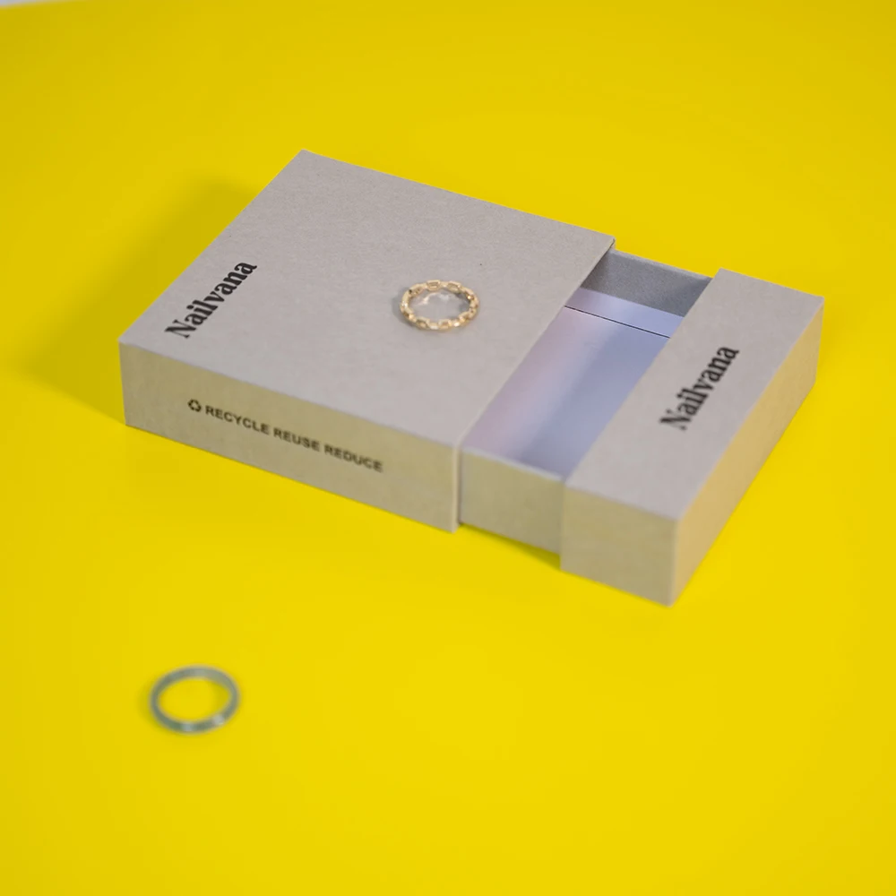 2025 Nuevo Diseño Bronceado Personalizado con Logotipo Caja de Almacenamiento Rígida de Papel para Pulseras con Cajón y Anillo Regalo de Joyería para Mujer
