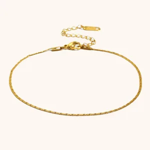 MW Fashion Niche Versatile Personality Foot Jewelry - Stainless Steel 18K Gold Plated Flat Dragon Anklet for Women