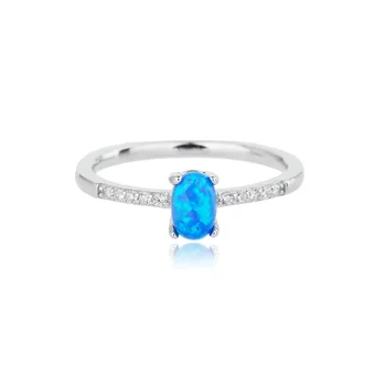 Ready to Ship fashion jewelry dainty Hot Sale Opal 925 Sterling Silver  Ring for Women