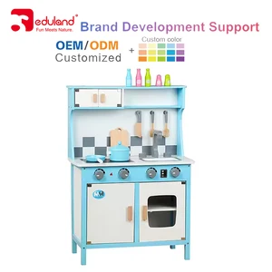 EDULAND MDF Kitchen Set Delicious Wooden Pretend Play Toy Kitchen Accessories for Children Educational Sink Toys for Small Play