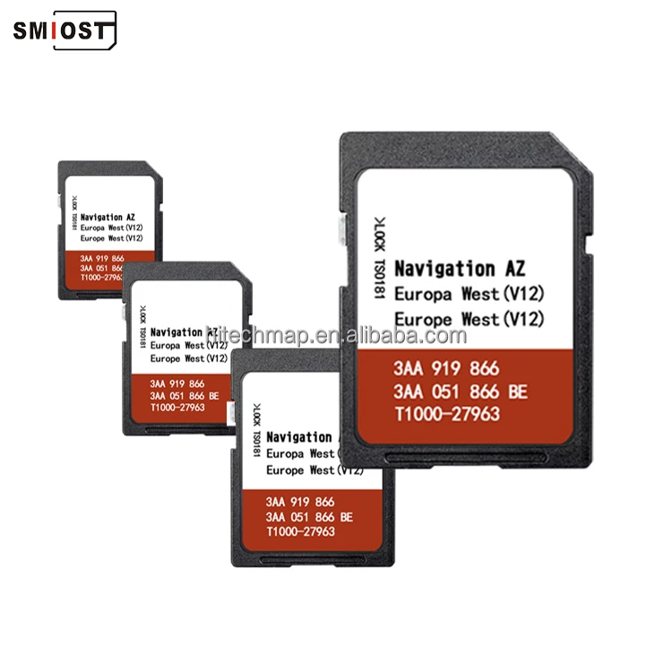For SMIOST Mini SD Card for VW Navigation Passat B8 AZ V12 West CID Nav SD Update GPS Navi Karte Europa Volkwagen