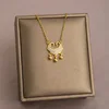 Collana in acciaio al titanio con piccolo lucchetto micro pavé in oro