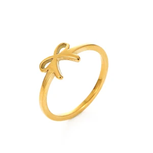 Fashion Jewelry Sets Gold Plated Stainless Steel Butterfly Rings Women Jewelry Set Wedding Ring  for Couple