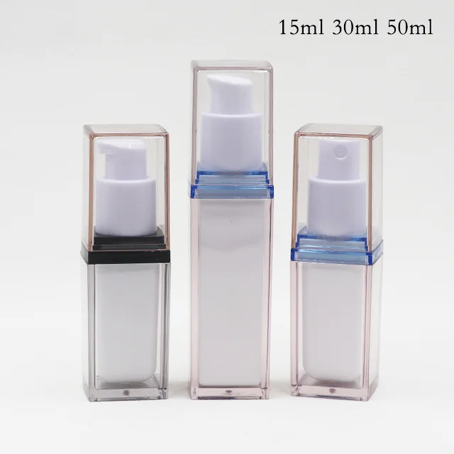 Customized Cosmetic Packaging Skin Care Bottle Set Square Petg Bottle ...