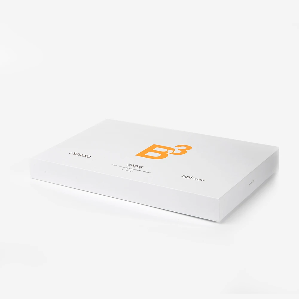 Custom UV Logo Recyclable 2 Pieces Cardboard Packaging Lid and Base White Phone Paper Gift Box