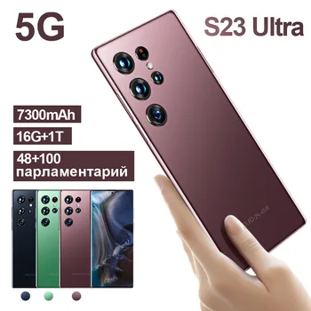 phonehot Selling S23 Ultra Original 16gb+1tb 7.3 Inch 48mp+100mp 5g High Quality Android 12 Cell Phonemate60