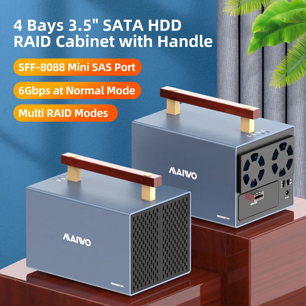 miniSAS(SFF-8088)用HDD/SSD 4段ケース 美しい