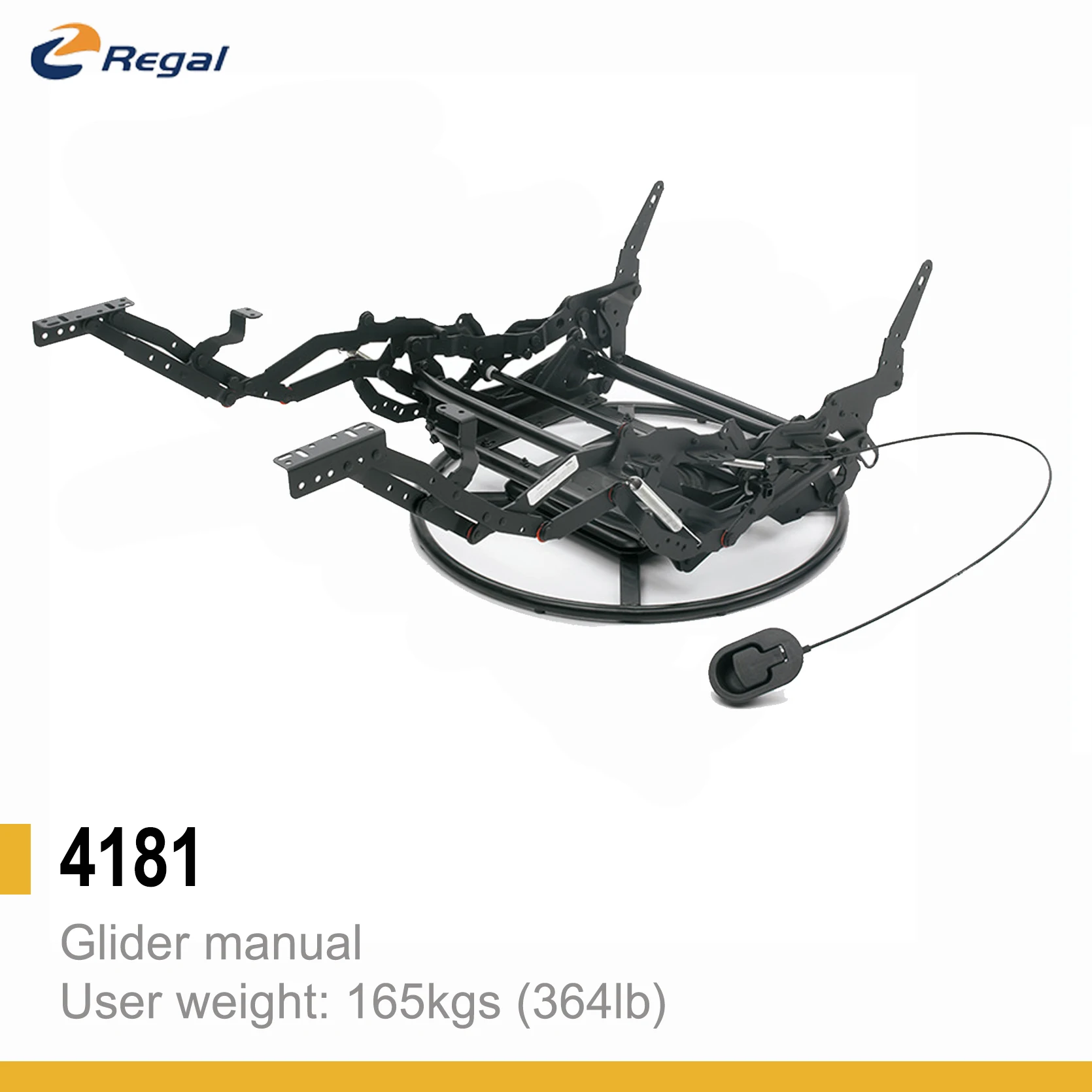 Regal 4181 Manual Glider Recliner Mechanism Rotating Deck Swivel Chair