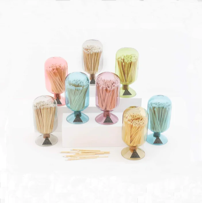 Custom Safety Small Long Colorful Colored Wooden Sticks Candle Matches