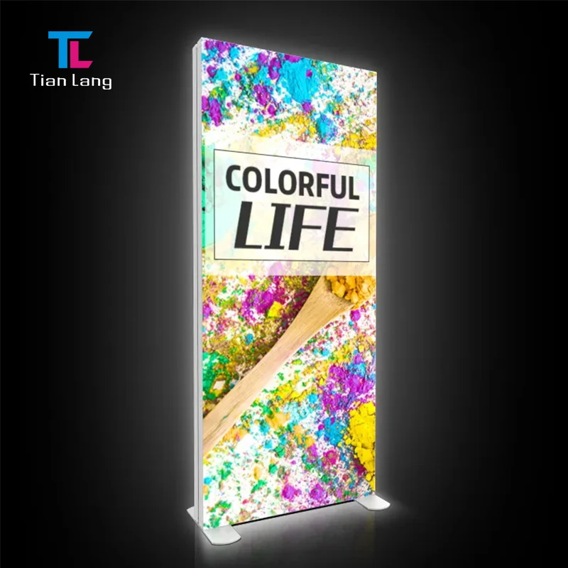 TianLang kantav aluminiumpüstikute LED SEG kanneva tausta kuvitusseisukoht pop-up tagapõhine light box