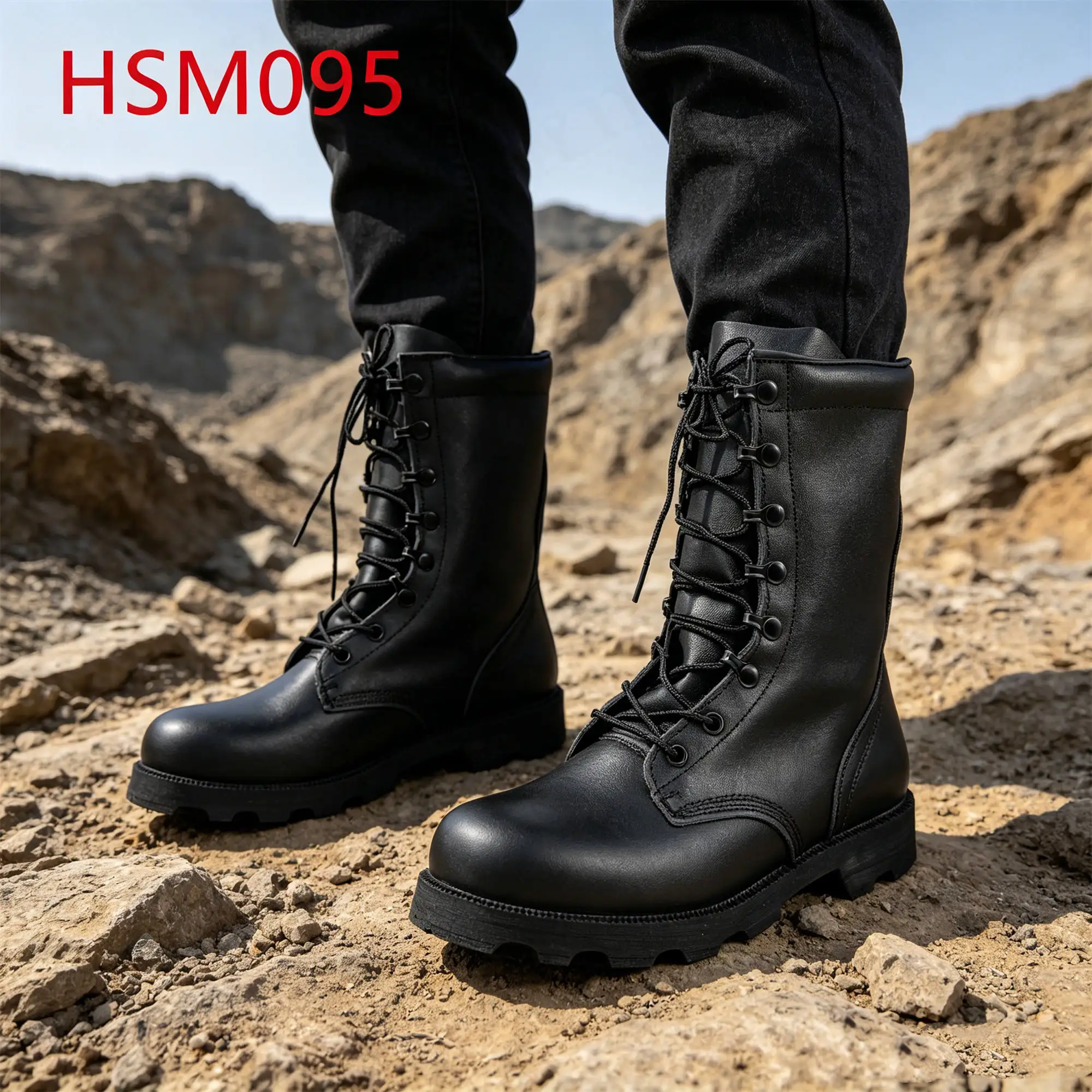 ZYF,One Pair Available Full Genuine Leather Black Altama Combat Boots Rugged Terrain Hard Wear Rubber Sole Tactical Boots HSM095