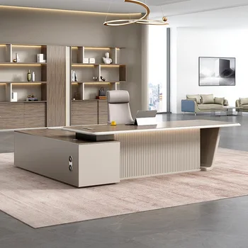 CEO Desk, Large Executive Desk with Baked Finish Modern Simplistic Boss Office Desk, Factory Direct