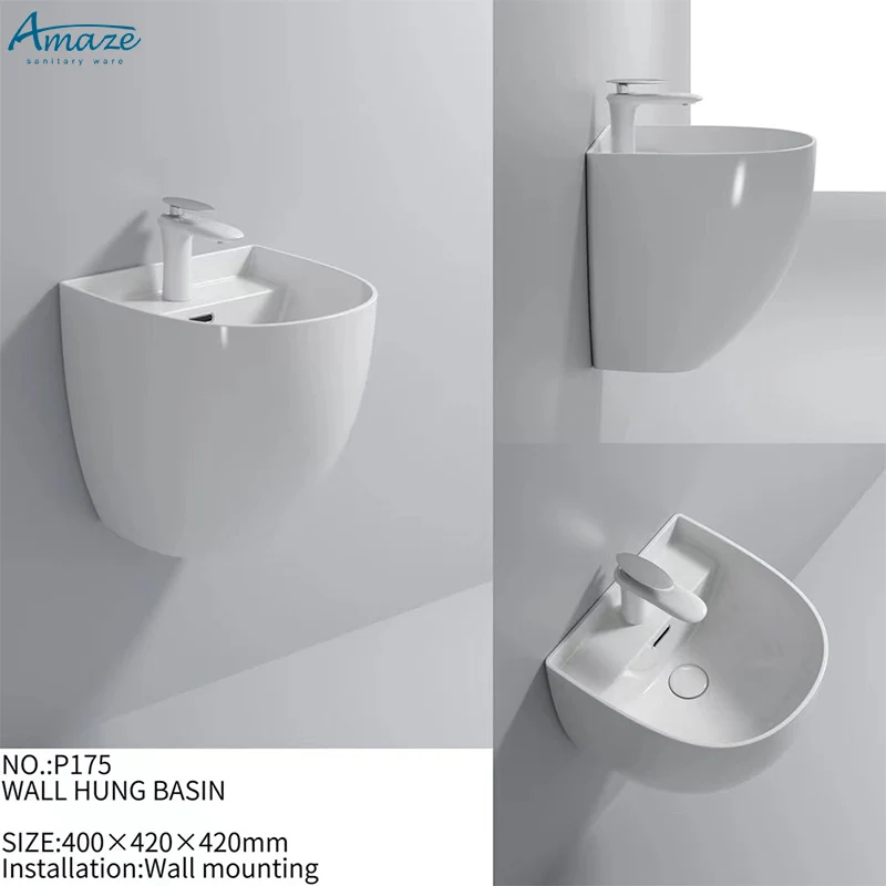 European standard sanitary ware customized hotel wall mounted ceramic sink bathroom wall-hung basin sink manufacture