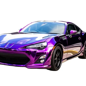 Color Vinyl Elictri Car Wrap Film Chrome Metal Mirror Purple Paint Protection Colorful Pet Rigid PVC Film