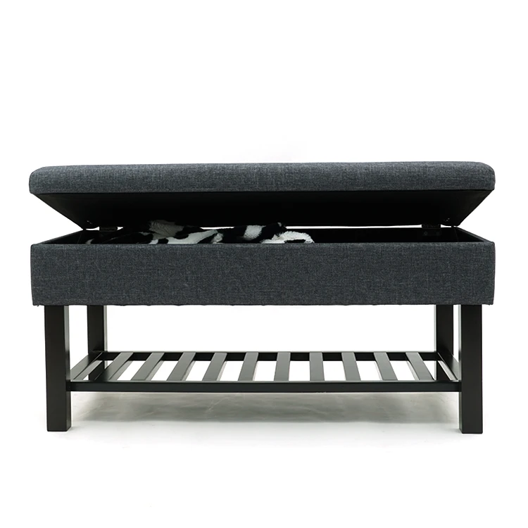Ottoman Space Saving Lving Room Furniture Set Large Storage Step Stool Chair Bench Wholesale Fabric Home Stool