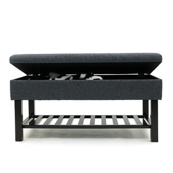 Ottoman Space Saving Lving Room Furniture Set Large Storage Step Stool Chair Bench Wholesale Fabric Home Stool