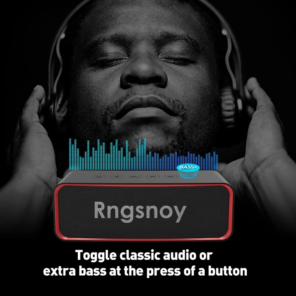 Rngsnoy Bluetooth Speaker Dual Driver Portable Wireless Speaker Smart