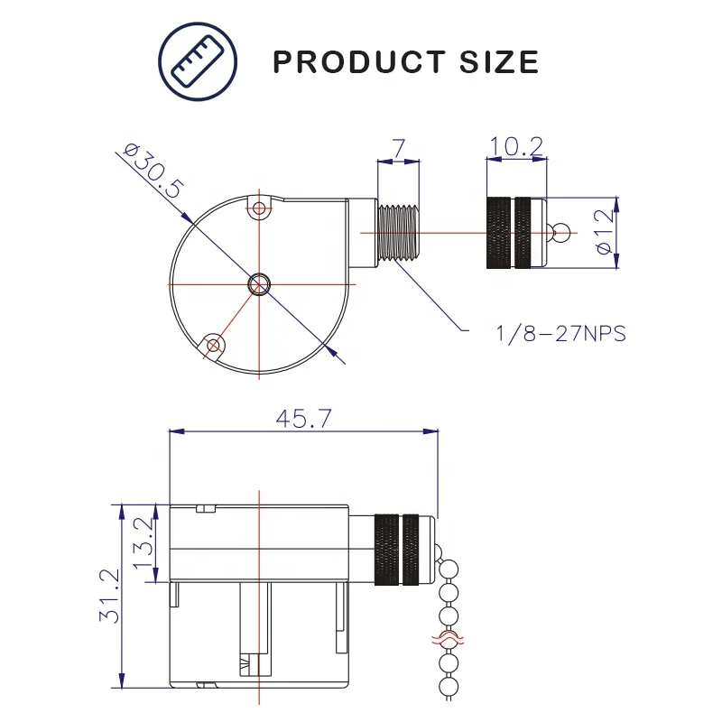Ceiling Fan, ZING, EAR, ZE-208S5-1T, Plastic - detail 4