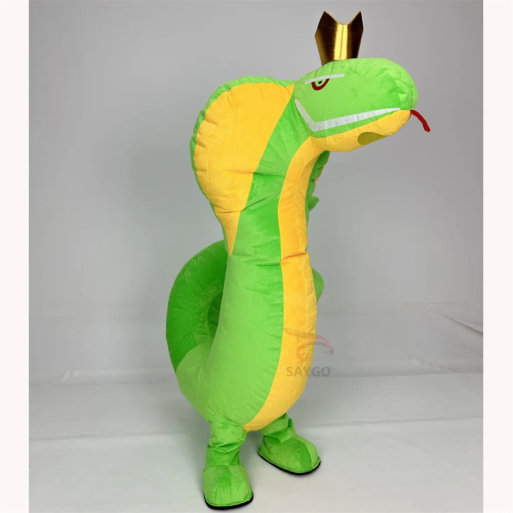 Happy Sky Commercial Unisex Full-Body Inflatable Mascot Costume Interactive Cartoon Plush Long Neck Snake for Easter/Halloween