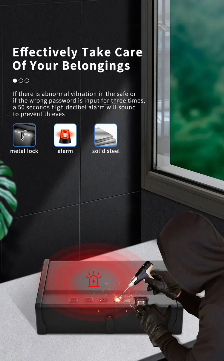 CEQSAFE Biometric Hand Gun Security Small Resistant Digital Safe Deposit Box manufacture