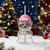 Taza con pajita de vidrio Sweet Pink Beanie Bear