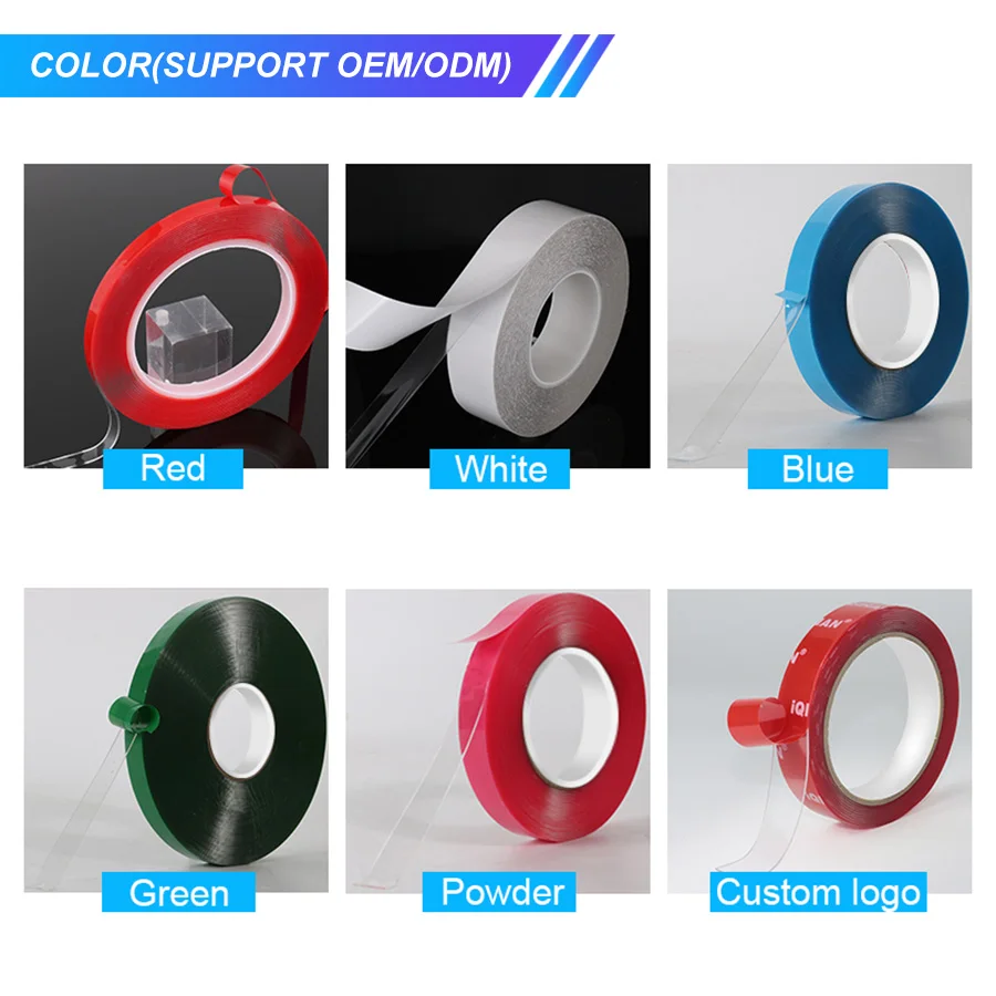 Синий/красный/белый/черный вкладыш прозрачная пенная лента водонепроницаемая клейкая Акриловая