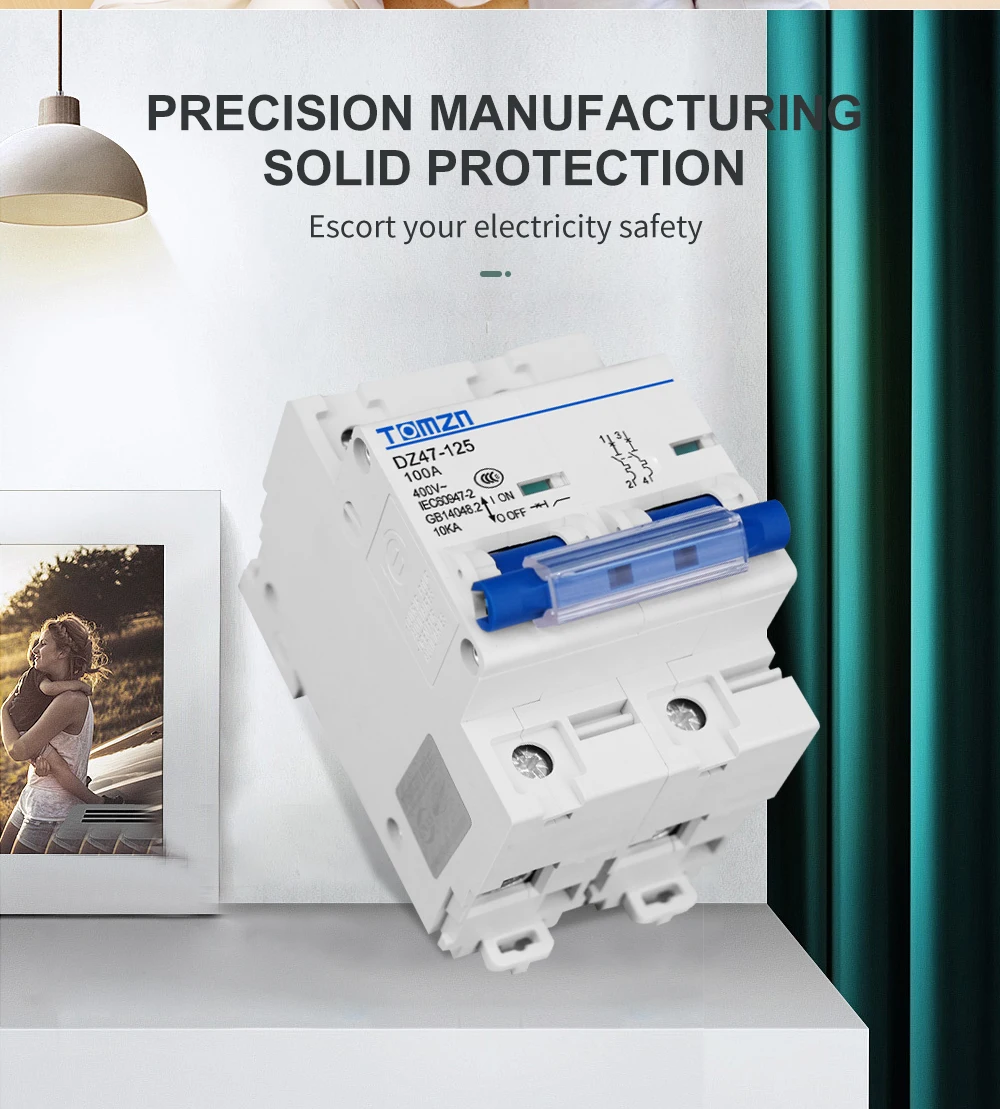 AC MCB 2P 80A 100A 125A 240V/415V 50HZ/60HZ Nimi Circuit