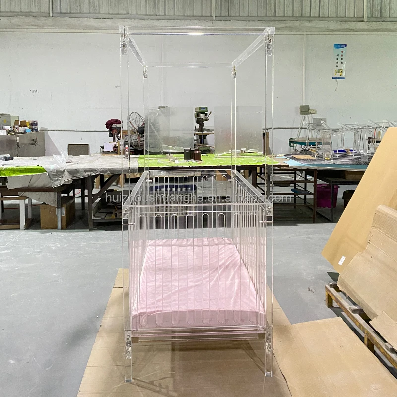 Queen Size Clear Acrylic Baby Bed Crib Cot Kids' Bed Rails for Nest Acrylic Chinese Design Style