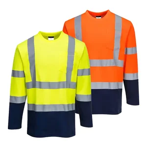 EN20471 Lightweight Long Sleeve High Visibility Fireproof FRC Industrial Fire Retardant Clothing Workwear Hi Vis FR Work Shirt