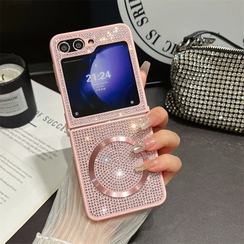 Sparkly Phone Cases For Samsung Z Flip 6/5/4/3 Slim Thin Women Girl Cute Case Shockproof Stylish Protective Cover