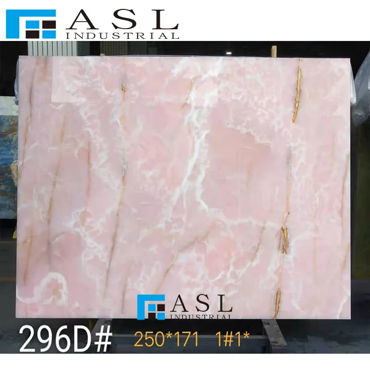Factory direct large Italy pink color onyx marble slab pink flooring  south african pink onyx  bathtub tile