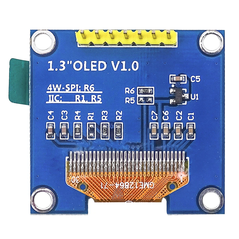 OLED display module 1.3 inch SPI interface SH1106 supports LCD serial ...
