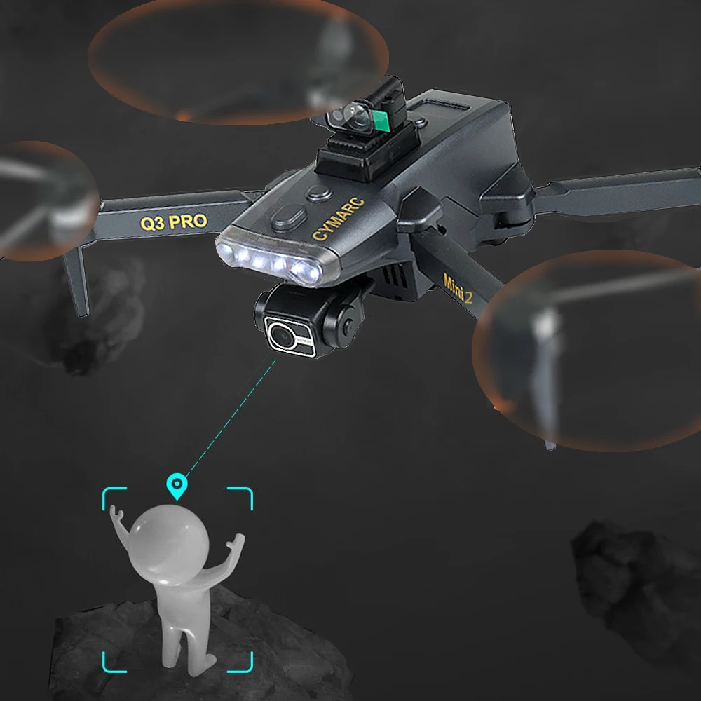 Q3 Pro Mini 2 Drone GPS Drone 4K Profesional  3-Axis Gimbal Dual Camera 5G WIFI FPV RC Quadcopter with Obstacle Avoidance Drone