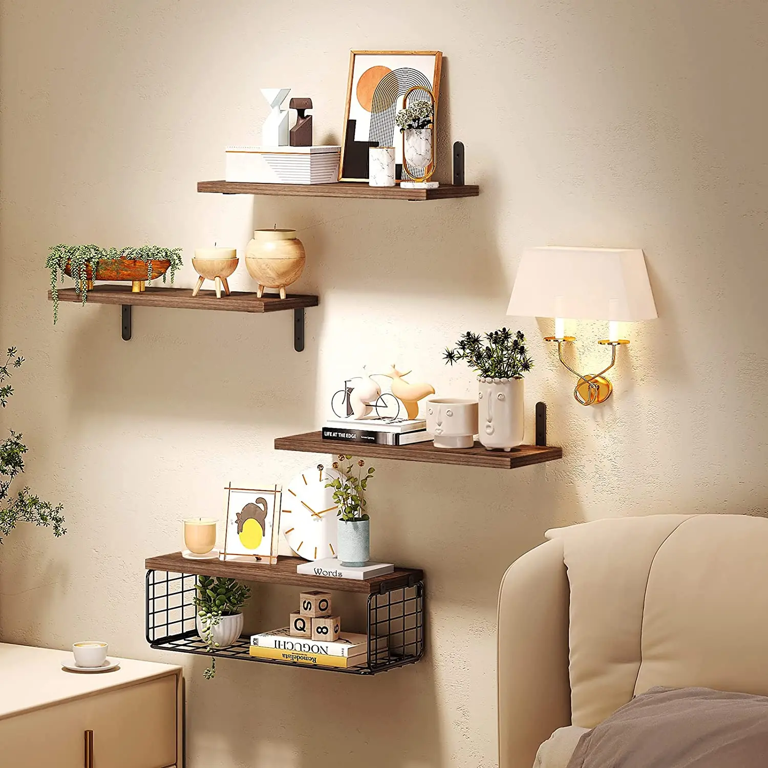 4+1 Tier Floating Shelves Wall Shelf Bathroom Shelves Over Toilet