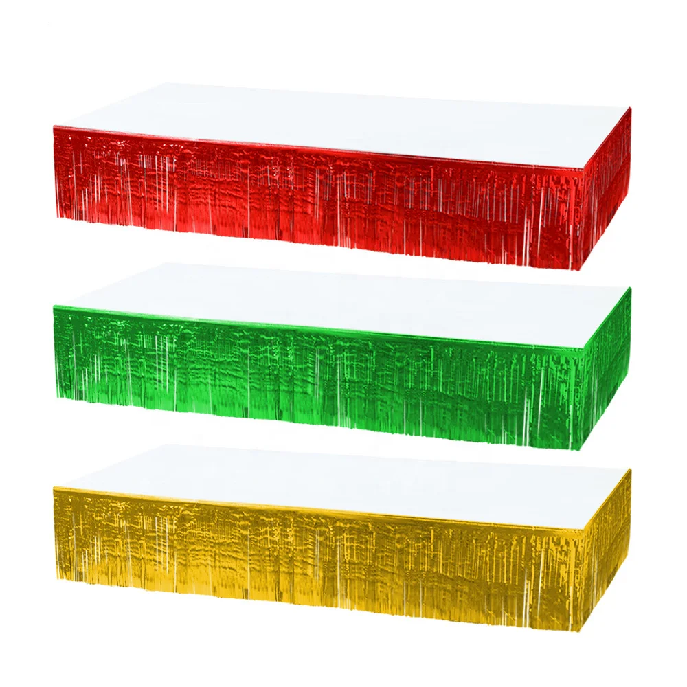 Металлическая фольга бахрома настольная юбка мишура