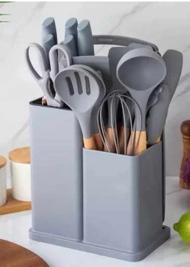 popular silicone 19pcs kitchen utensil set