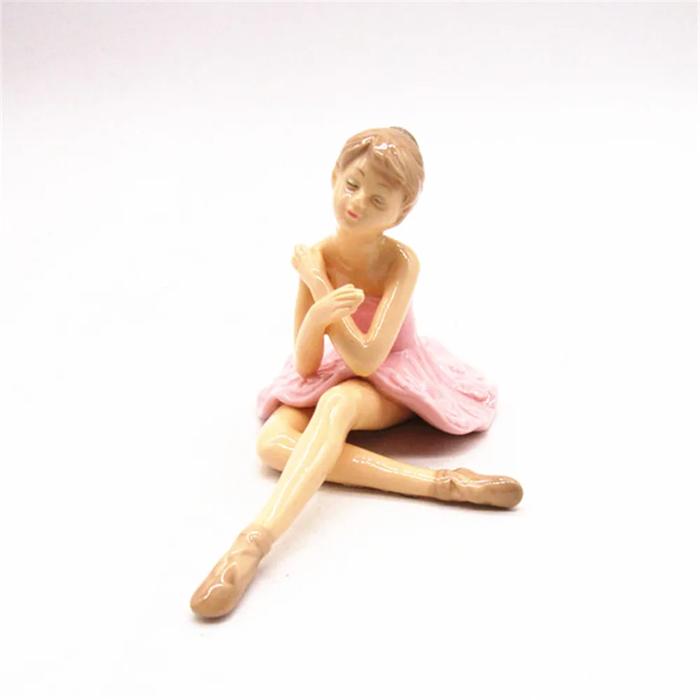 Керамические фигурки балерины в синем и розовом цветах фигурка для украшения