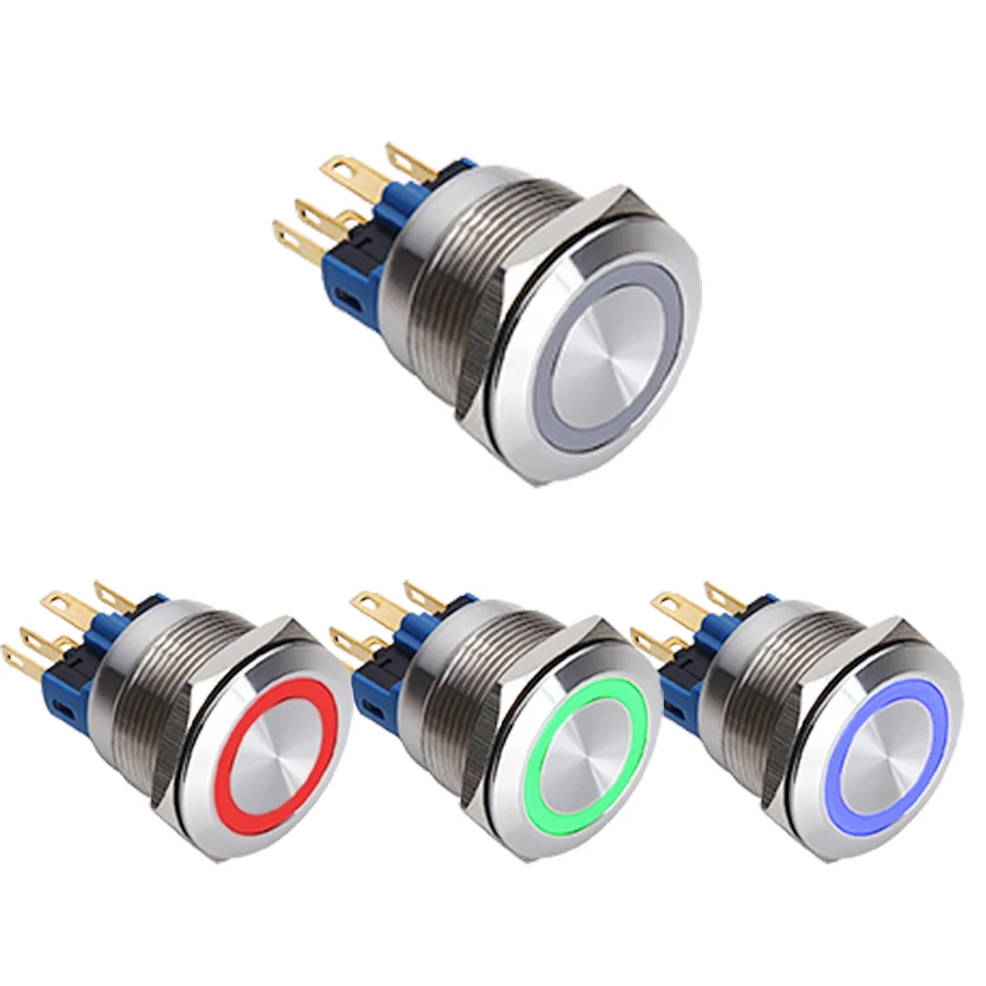 Interruttore A Pulsante Momentaneo In Metallo Con Ripristino Automatico Ultra Sottile Impermeabile Con Led Da 19 Mm Controllo Di Avvio E Arresto Pe 95246242
