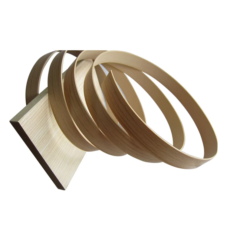 Flexible PVC Wood Grain Color Strip Rolls Melamine ABS Acrylic Edge Banding for Kitchen Cabinet Doors and Furniture Accessories