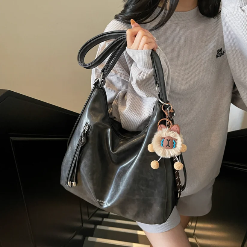 HANFEIZI Waterproof Pu Leather Retro Tote Shoulder Bag for Women