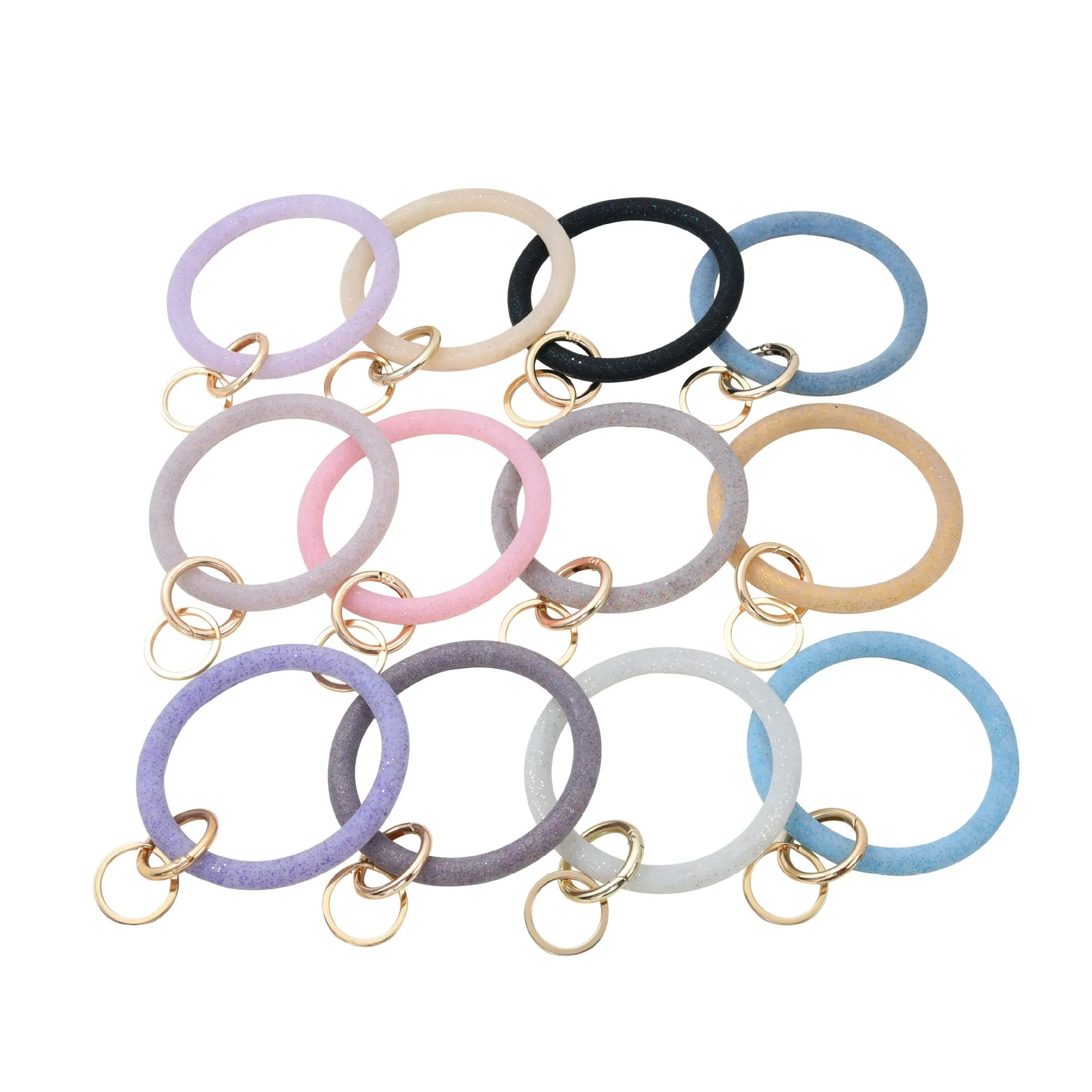Silicone Keyring O Key Ring Bracelet Rose Gold Confetti Big O® Key