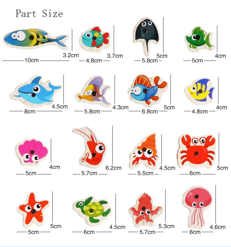 Китайская детская Магнитная деревянная Двойная Удочка Монтессори развивающая головоломка игра игровой домик набор игрушек для