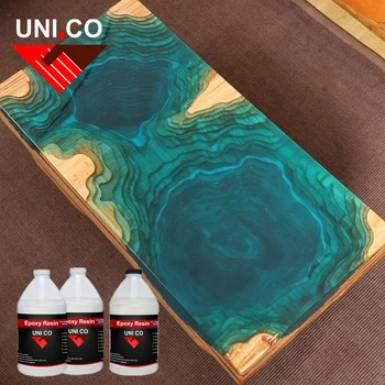Unico Epoxy Resin 3Gallon Kits Crystal clear Premium Quality Epoxy Resin 2 to 1 Ratio for River Table Deep Casting