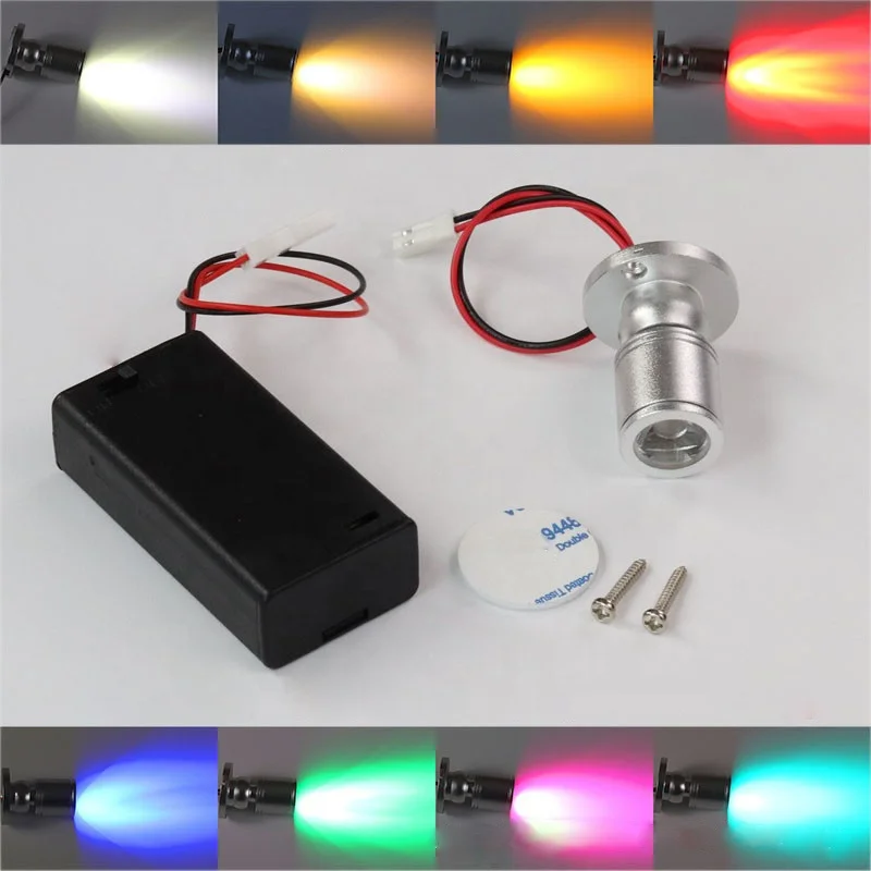 New AA Battery Operated Mini Led Spot Lamp 3V DIY 1W Cabinet Spotlight Warm White LED Downlight for Jewelry Show Display Counter