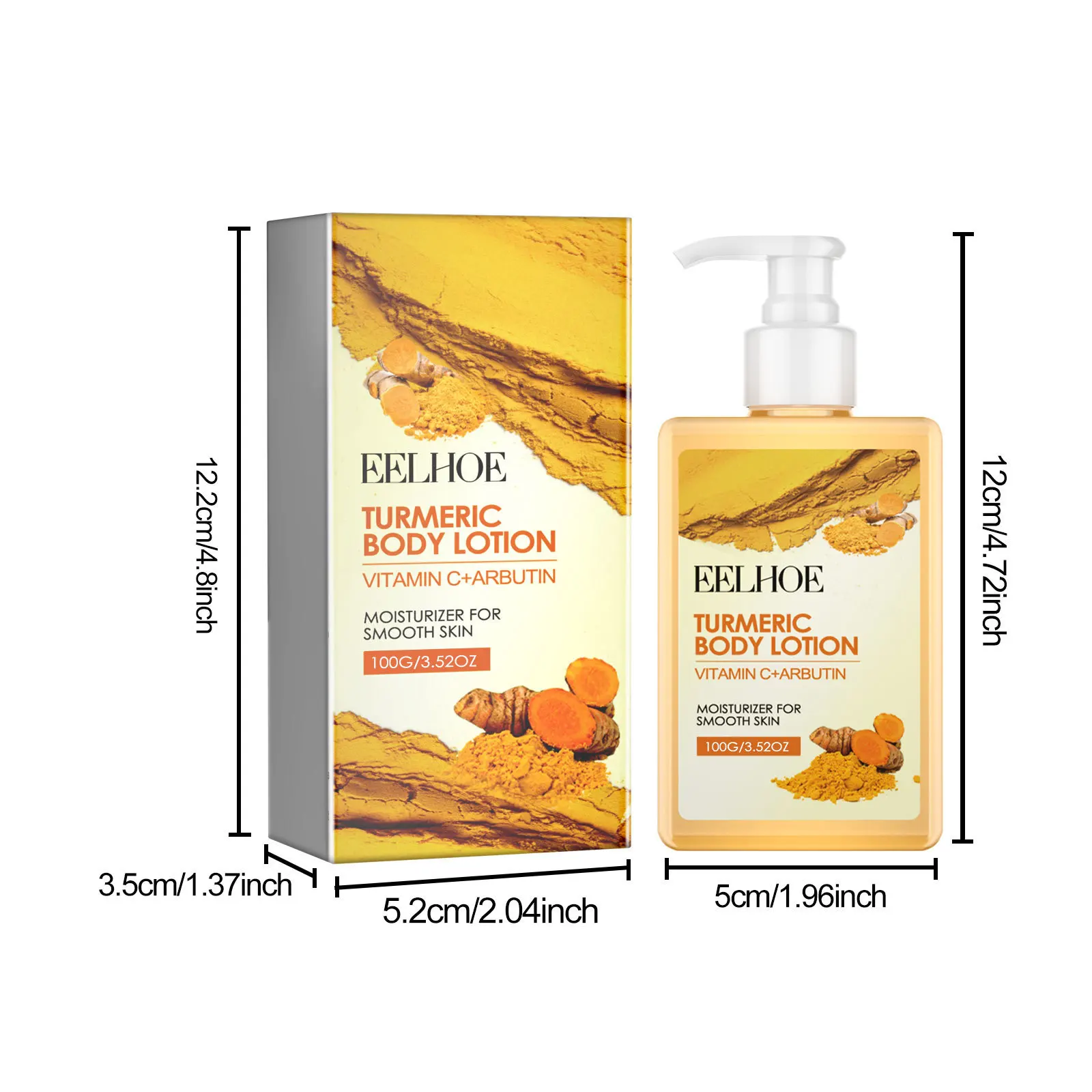 EELHOE Moisturizing Brightening Vitamin C Turmeric Whitening Body Lotion Cream 100ml