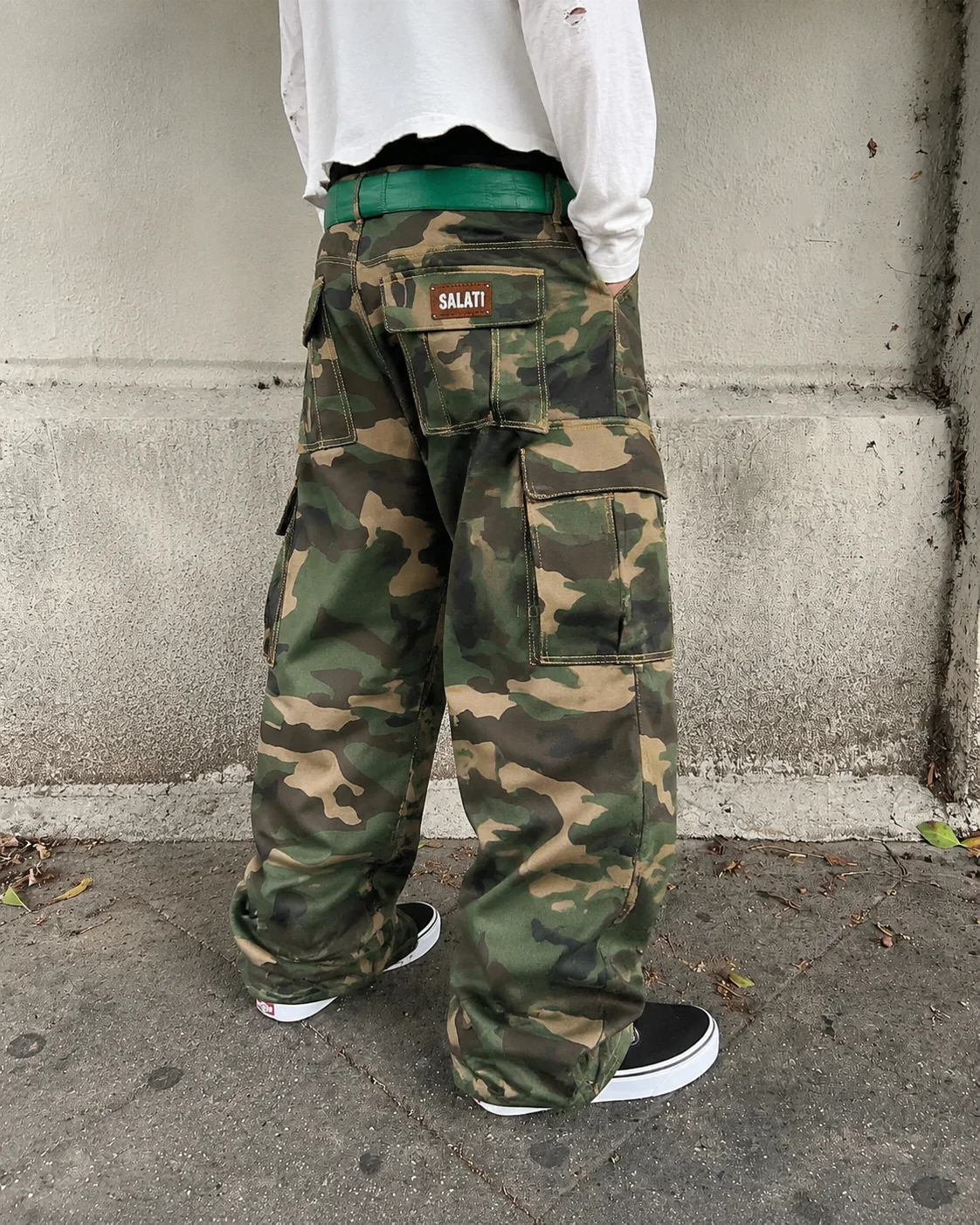Custom Cotton Multi Pocket Street Oversized Wide Leg Streetwear Work Camo Camouflage Baggy Trousers Carpenter Cargo Pant for Men gallery 2