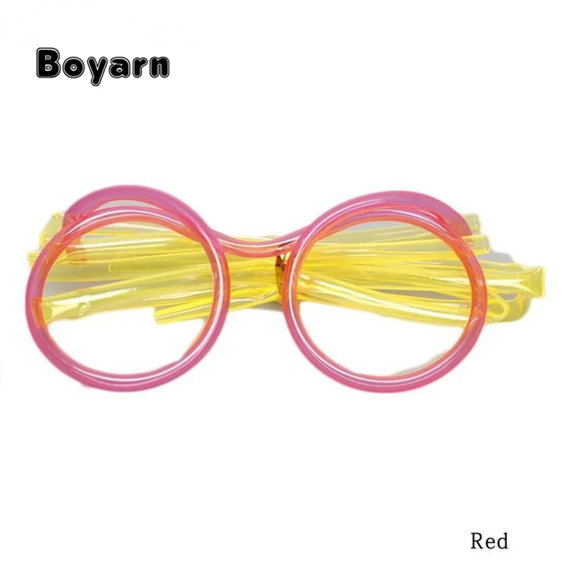 1PCS Novelty Flexible Glasses Silly Drinking Straw Glasses For Kids Party