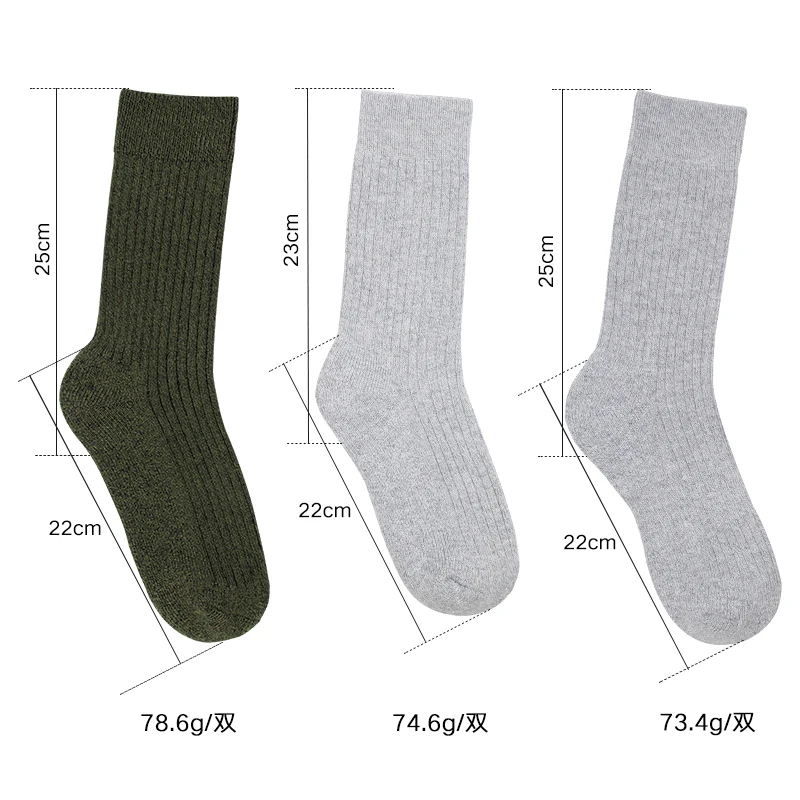 Zhongde Winter Warm Lightweight Hiking Knitted Men Custom Logo Thermal Thick Anti-Slip Crew Compression Merino Wool Socks