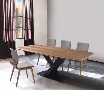 nordic simple long wooden mdf large luxury dinner table for room oak dining table